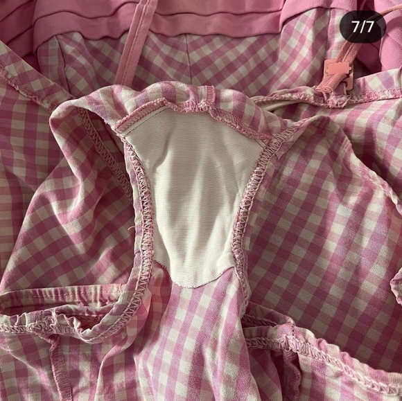 1950s 1950s Pink Gingham Beach Playsuit - Picture 3 of 4